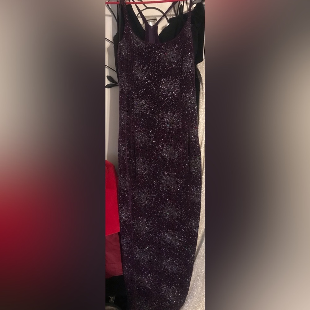 Plum diamond dust gown